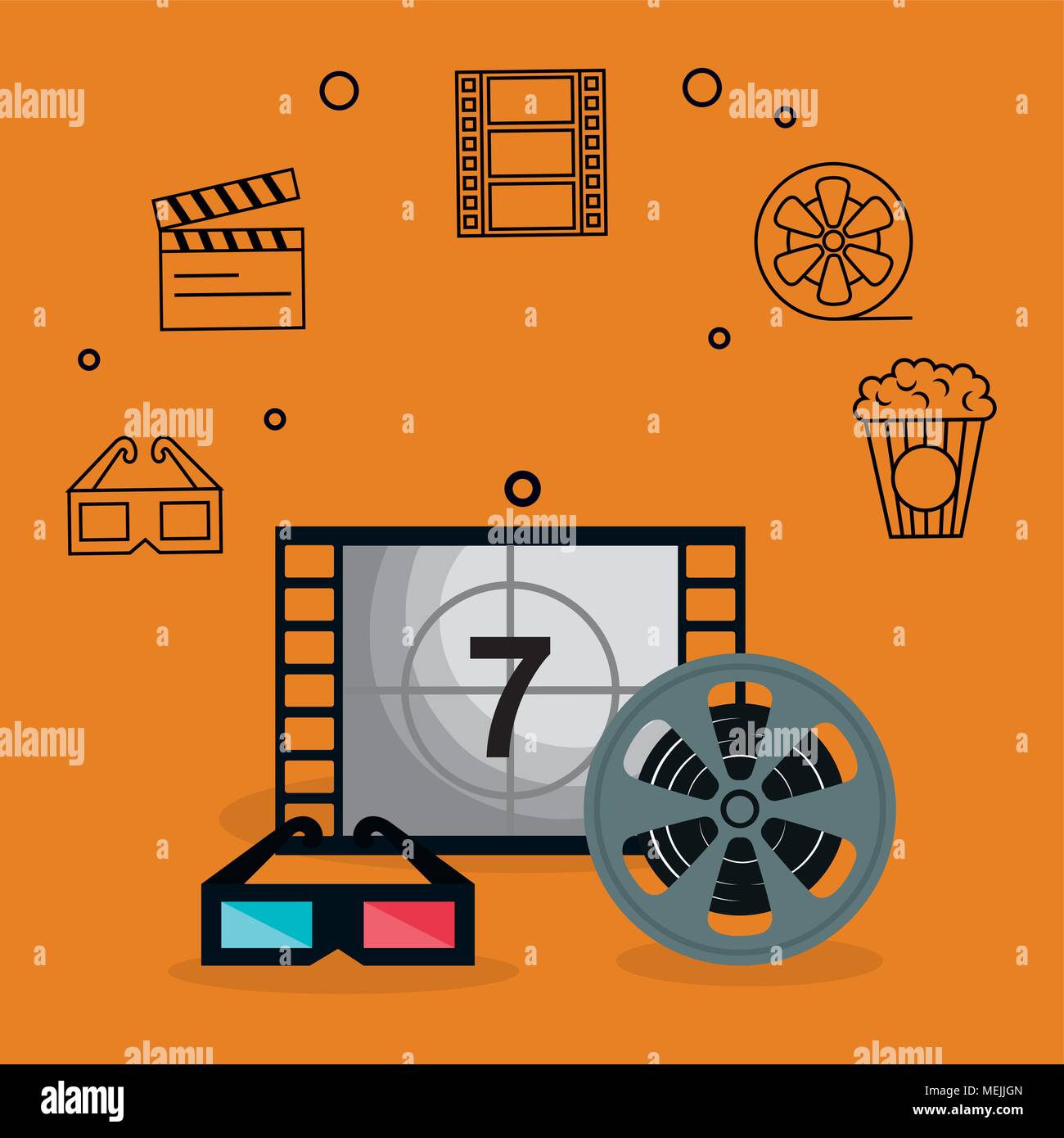 cinema entertainment set icons Stock Vector Image & Art - Alamy