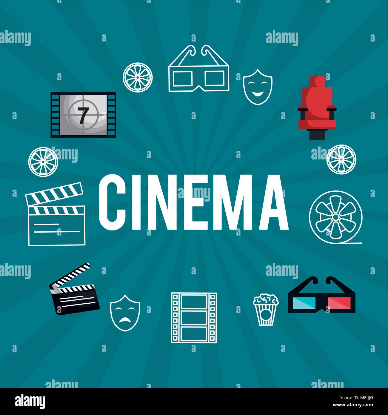 cinema entertainment set icons Stock Vector Image & Art - Alamy