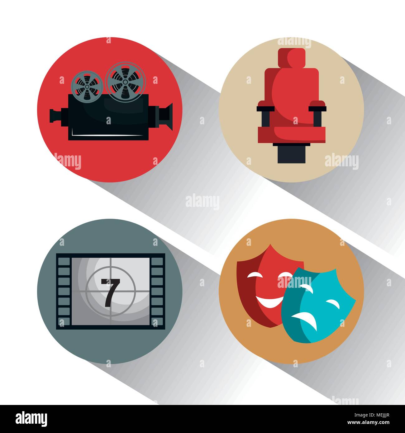 cinema entertainment set icons Stock Vector Image & Art - Alamy