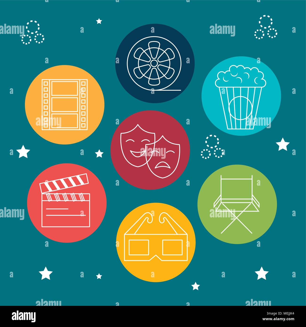 cinema entertainment set icons Stock Vector Image & Art - Alamy