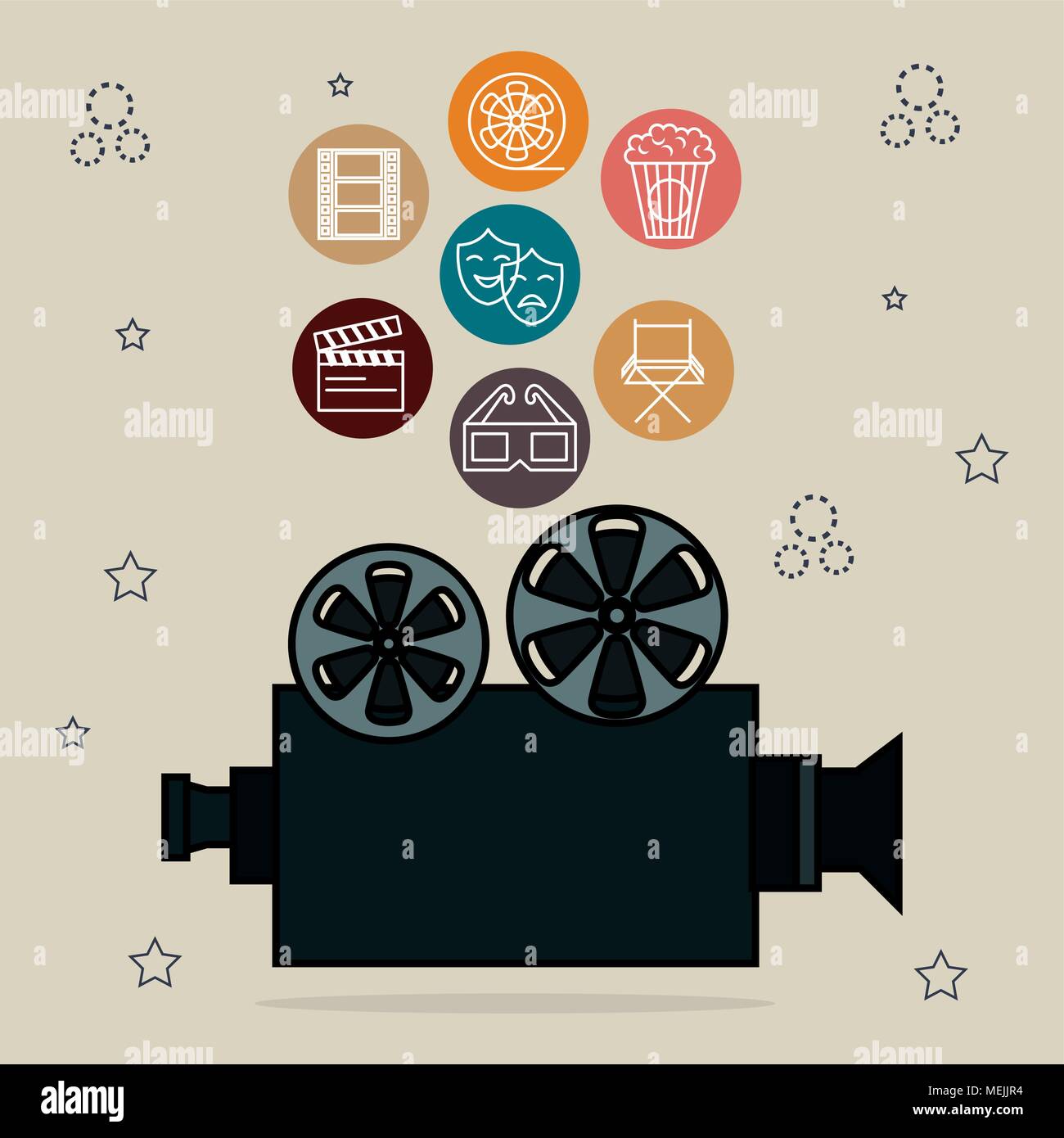 cinema entertainment set icons Stock Vector Image & Art - Alamy
