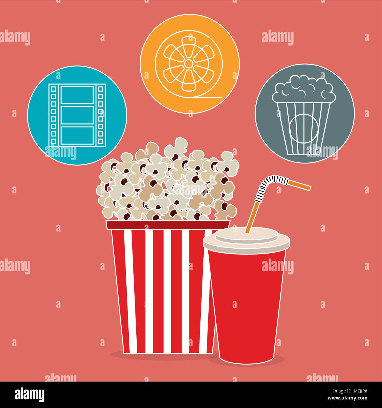 cinema entertainment set icons Stock Vector Image & Art - Alamy