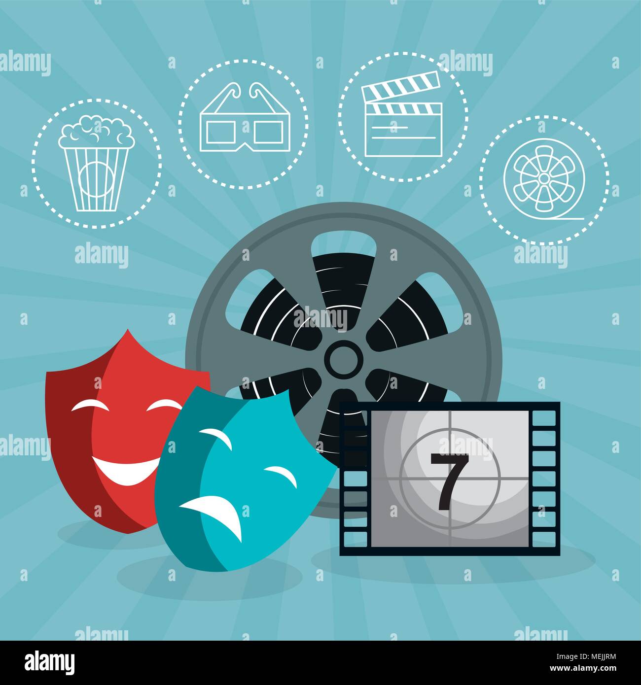 cinema entertainment set icons Stock Vector Image & Art - Alamy