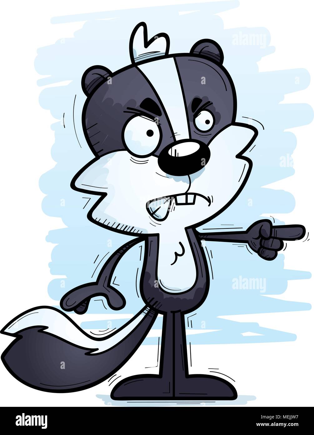 A cartoon illustration of a male skunk looking angry and pointing Stock ...