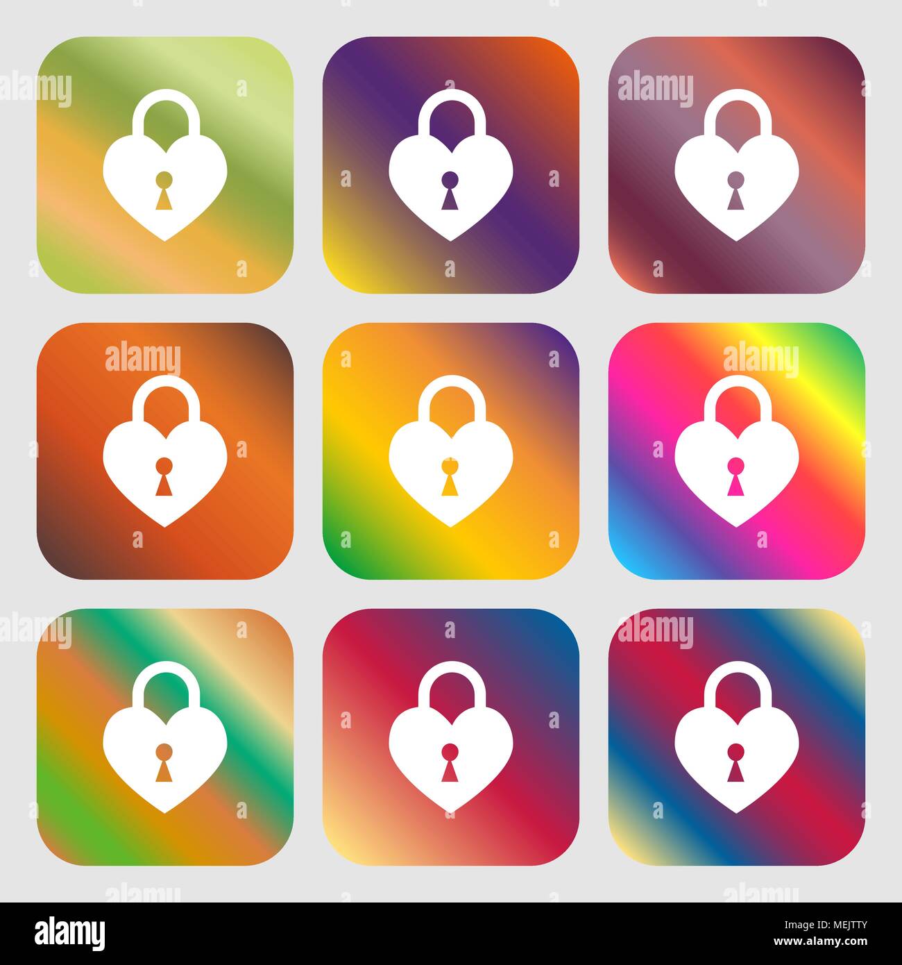 Lock in the shape of heart sign icon Stock Vector Image & Art - Alamy