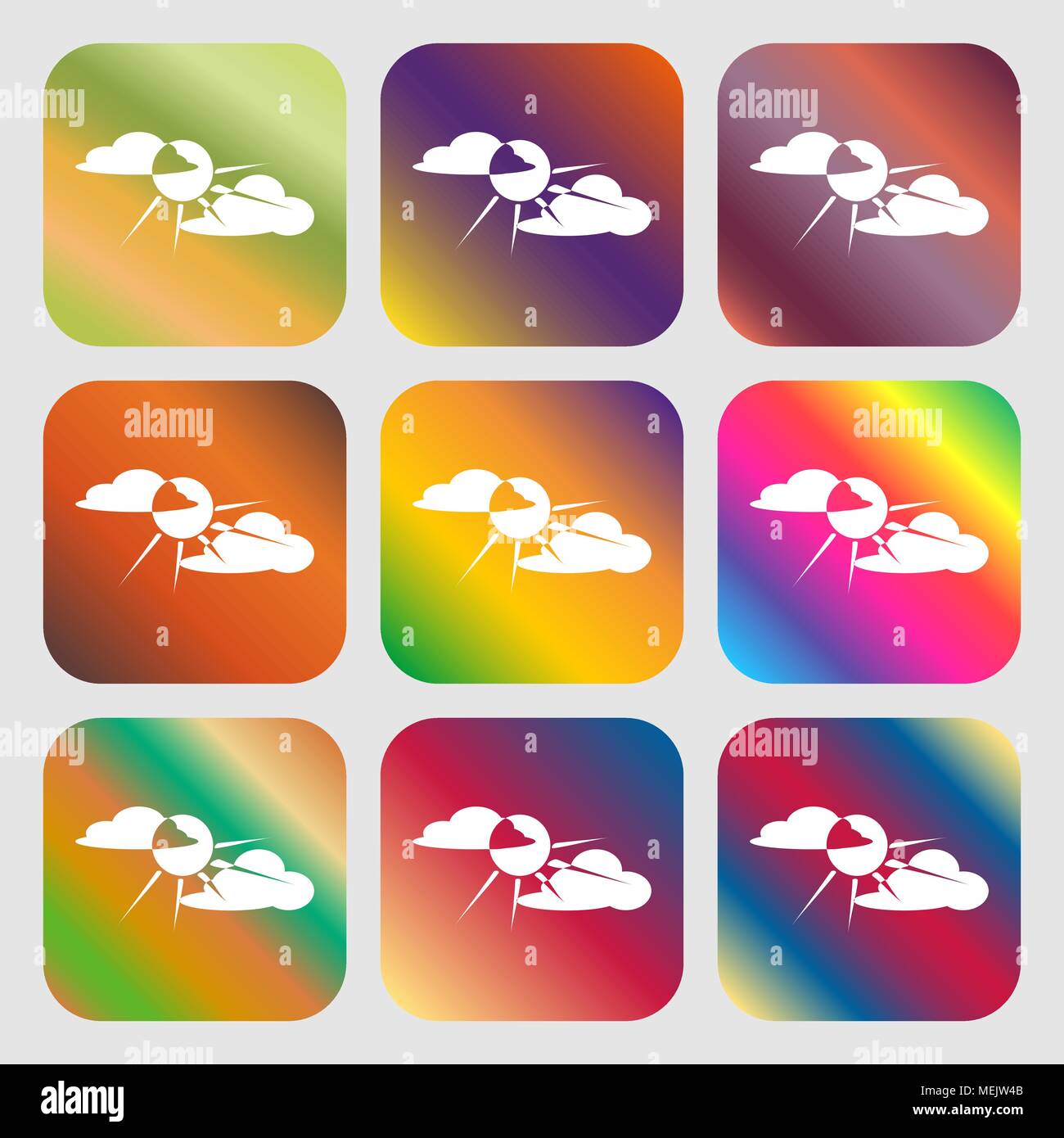 sun behind cloud sign icon Stock Vector