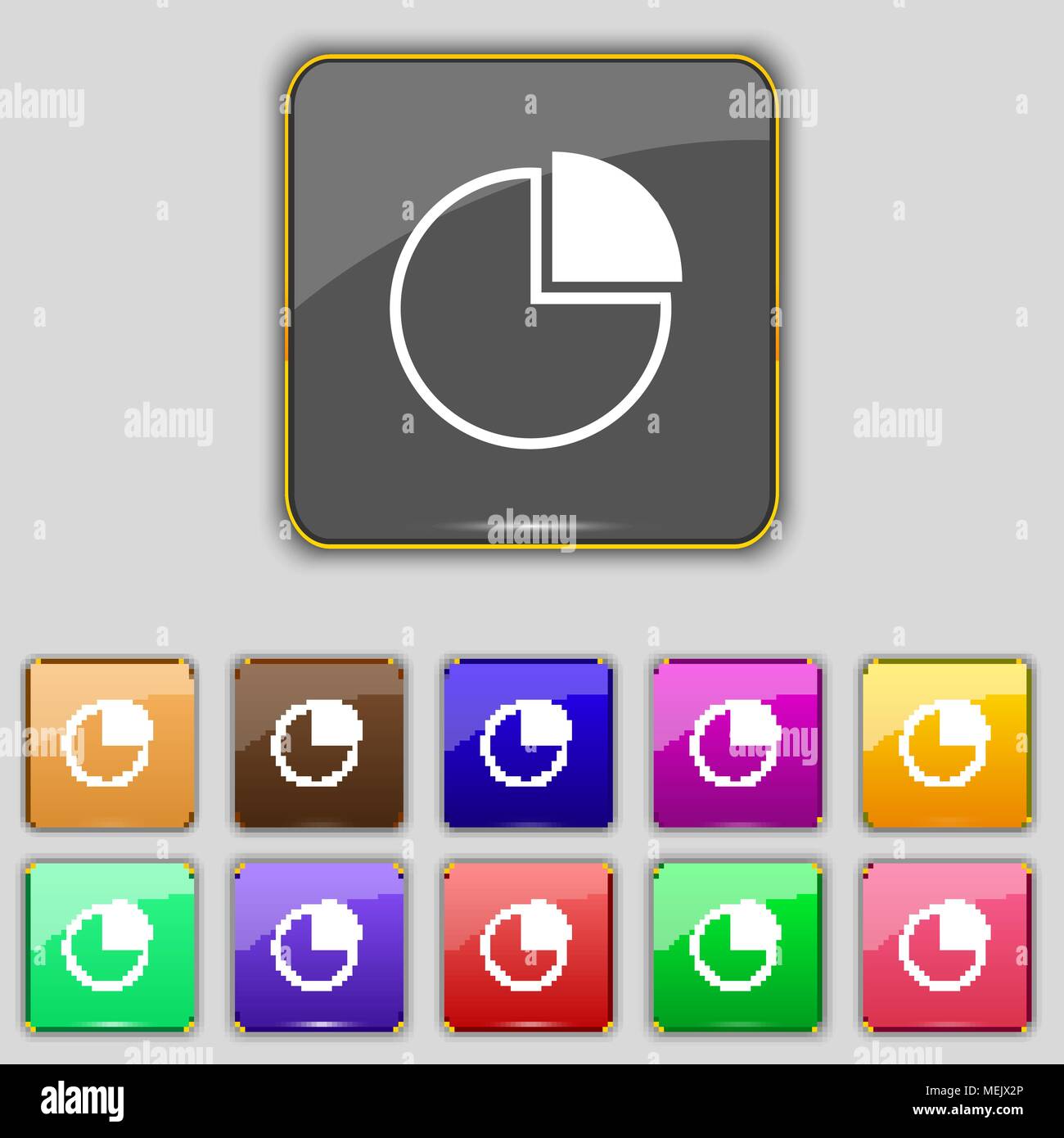 Infographic icon sign. Set with eleven colored buttons for your site ...