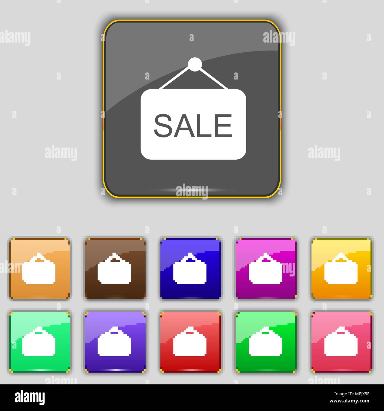 Sale icon sign. Set with eleven colored buttons for your site. Vector ...
