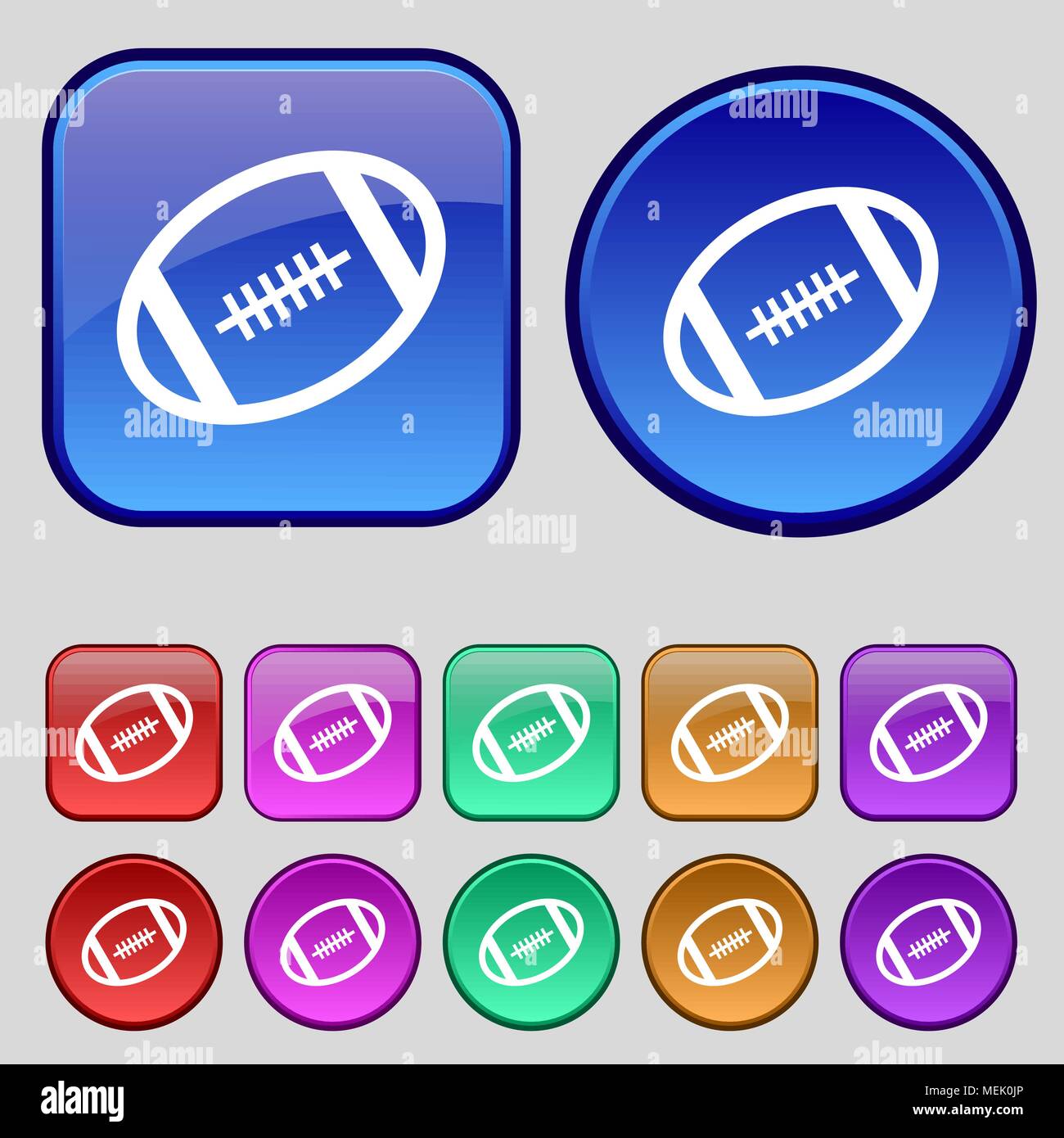 american football icon sign. A set of twelve vintage buttons for your ...