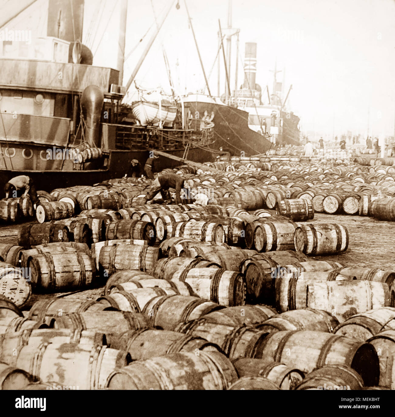 Fish barrels, Great Yarmouth, early 1900s Stock Photo Alamy