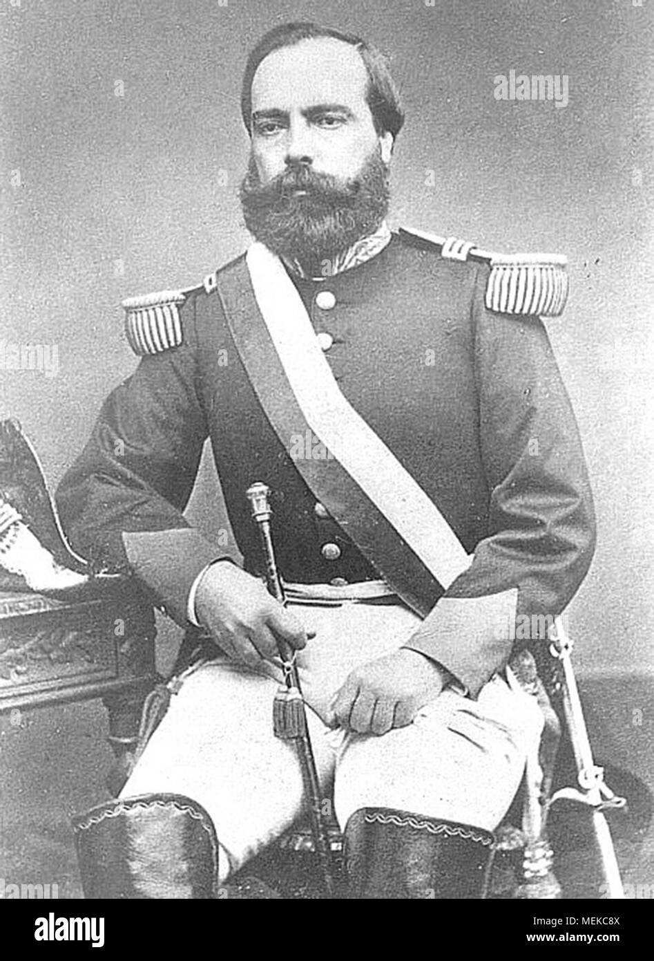 Mariano Ignacio Prado Ochoa (1825 – 1901) Peruvian army general who served as the 27th (1865), 29th (1865 - 1868) and 32nd (1876 - 1879) President of Peru. Stock Photo