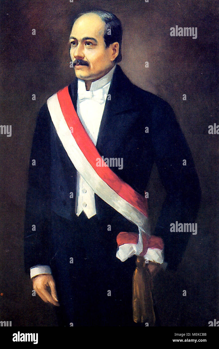 Domingo Elías Carbajo (1805 - 1867) served as Interim President of Peru (Self-proclaimed President) for a brief period between June and August 1844. Stock Photo