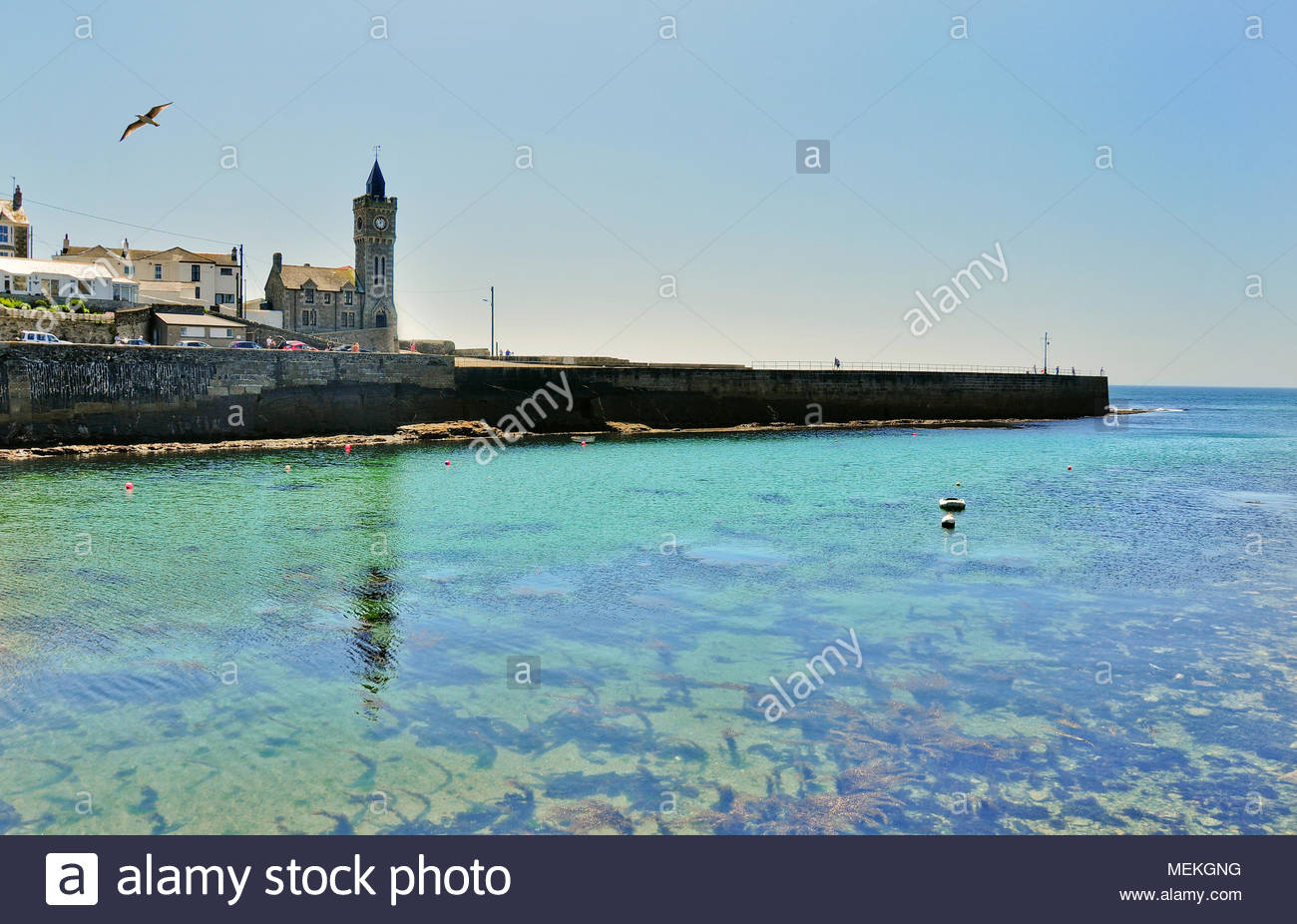 Crystal Clear Water At Porthleven Cornwall England Uk Stock