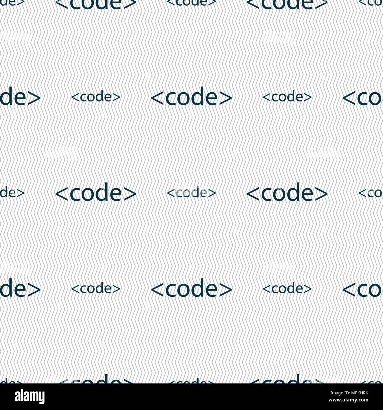 Code sign icon. Programming language symbol. Seamless abstract ...