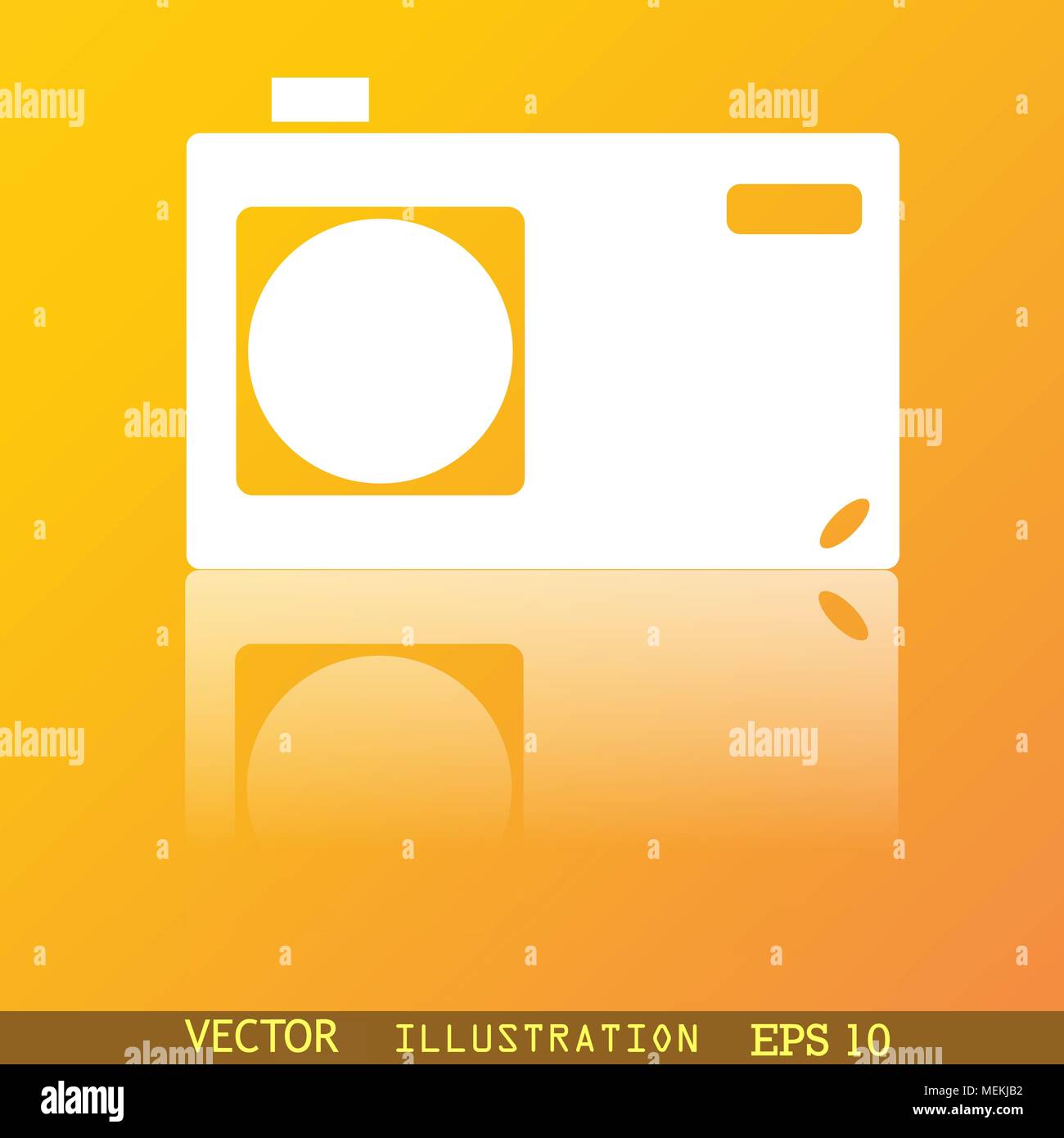 Photo camera icon symbol Flat modern web design with reflection and ...