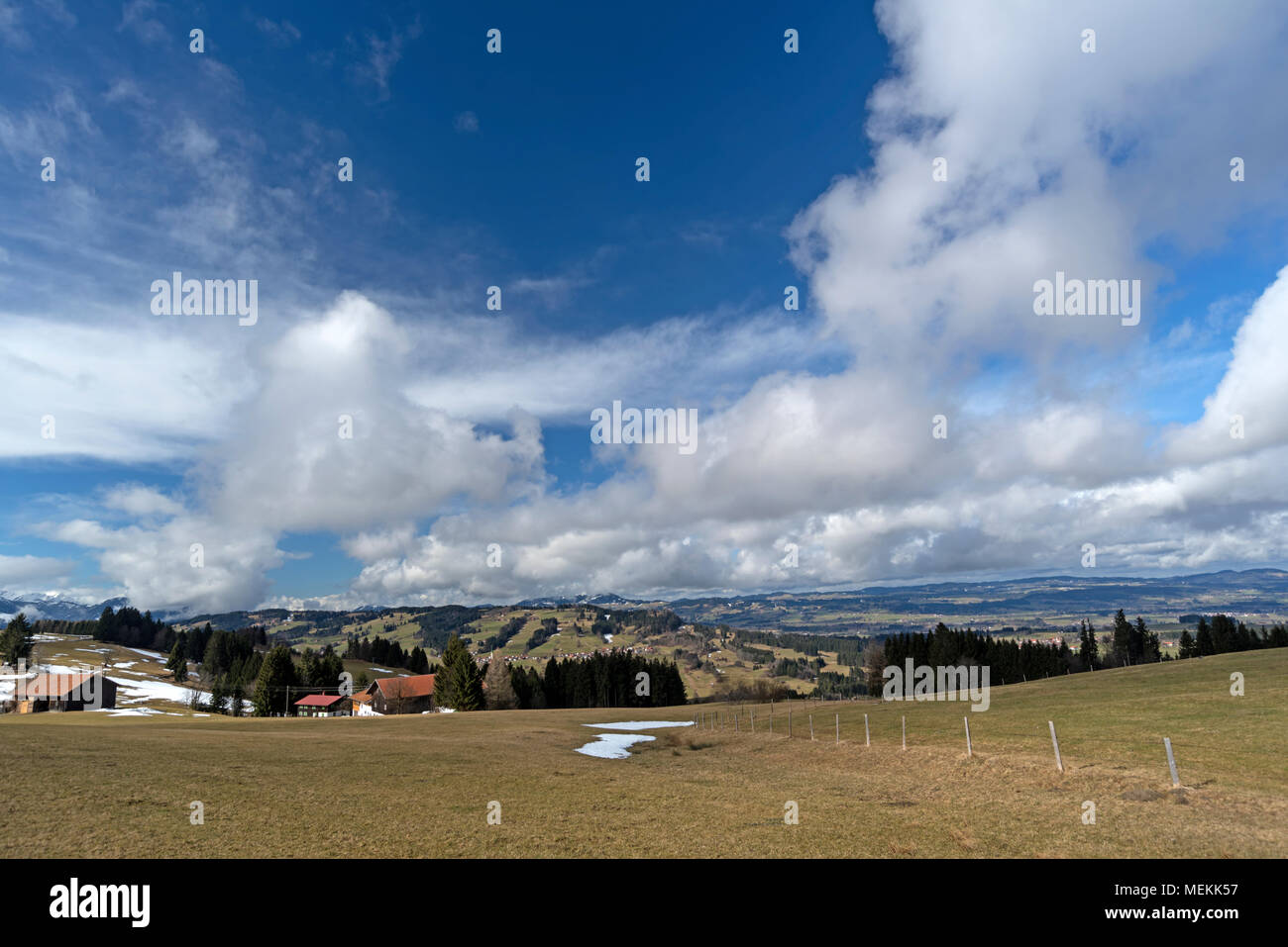 Landscape in the region of Allgäu, Southern Germany Stock Photo