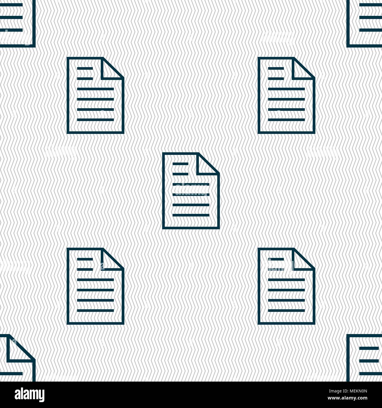 Text file sign icon. File document symbol. Seamless abstract background ...