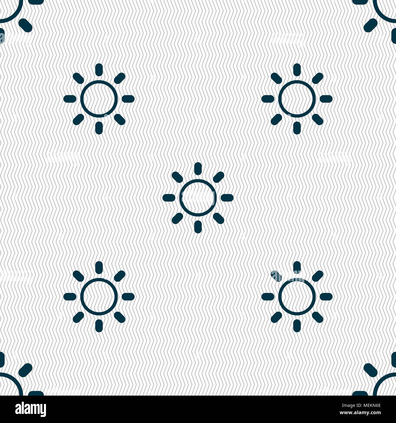 Brightness icon sign. Seamless abstract background with geometric ...