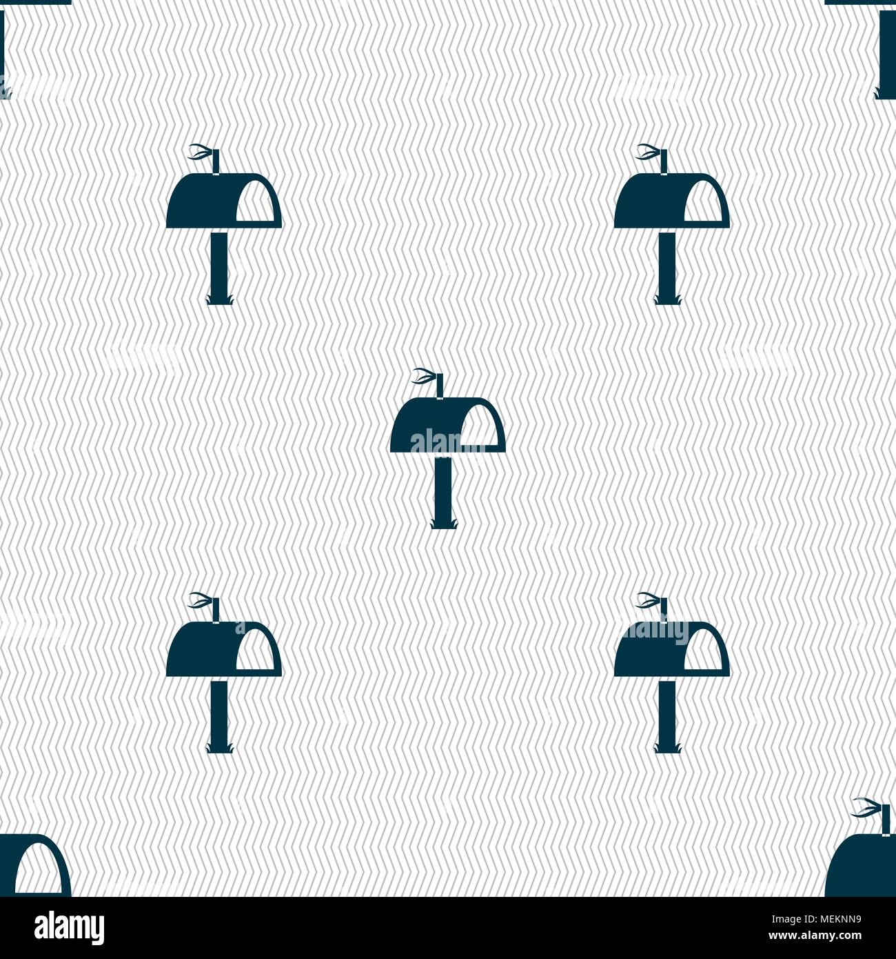 Mailbox icon sign. Seamless abstract background with geometric shapes ...