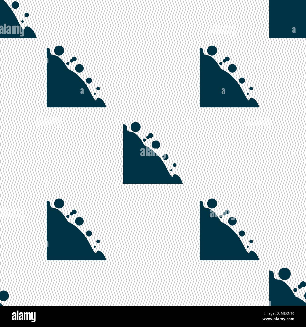 Rockfall icon. Seamless abstract background with geometric shapes
