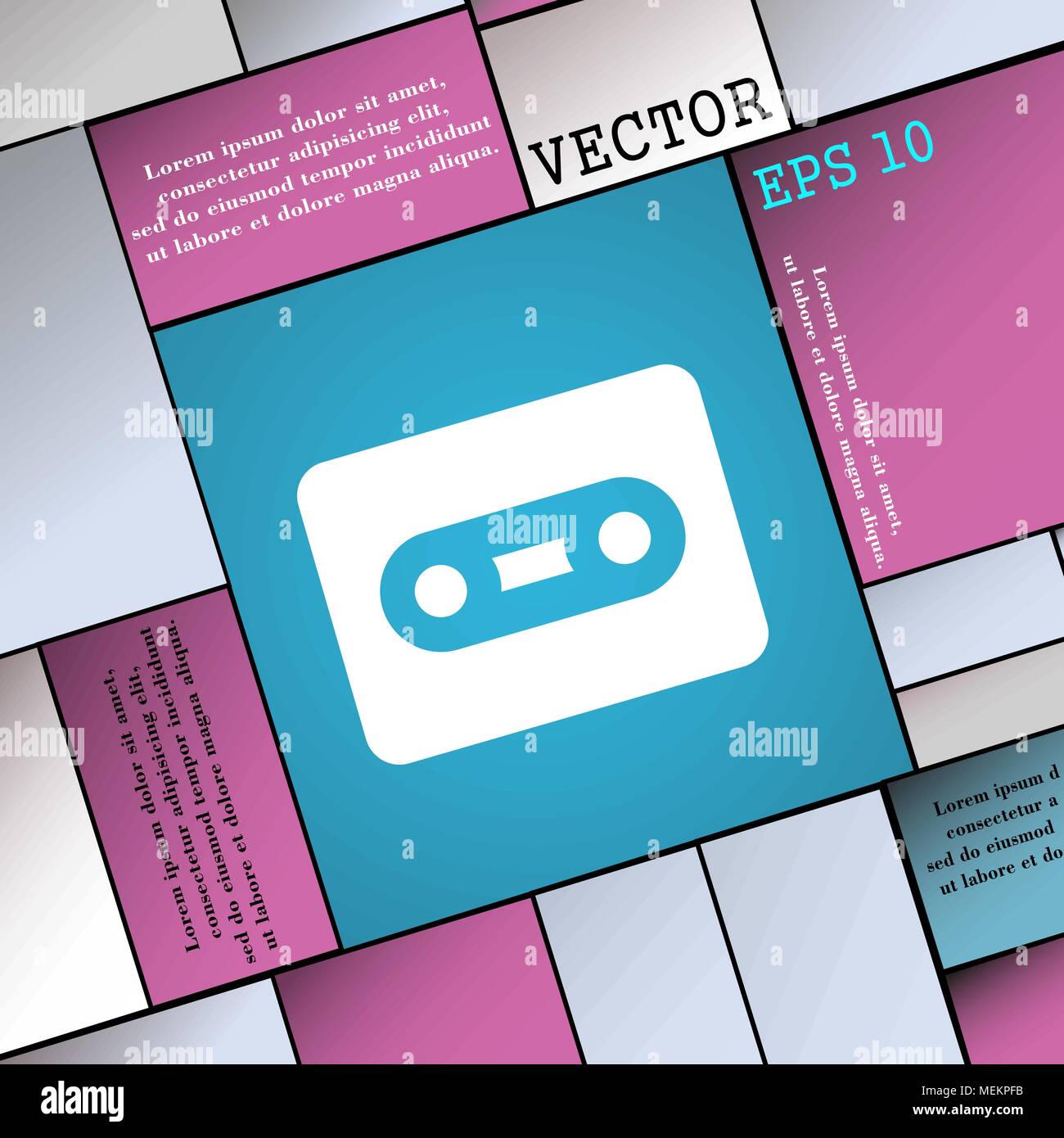 Cassette icon sign. Modern flat style for your design. Vector ...