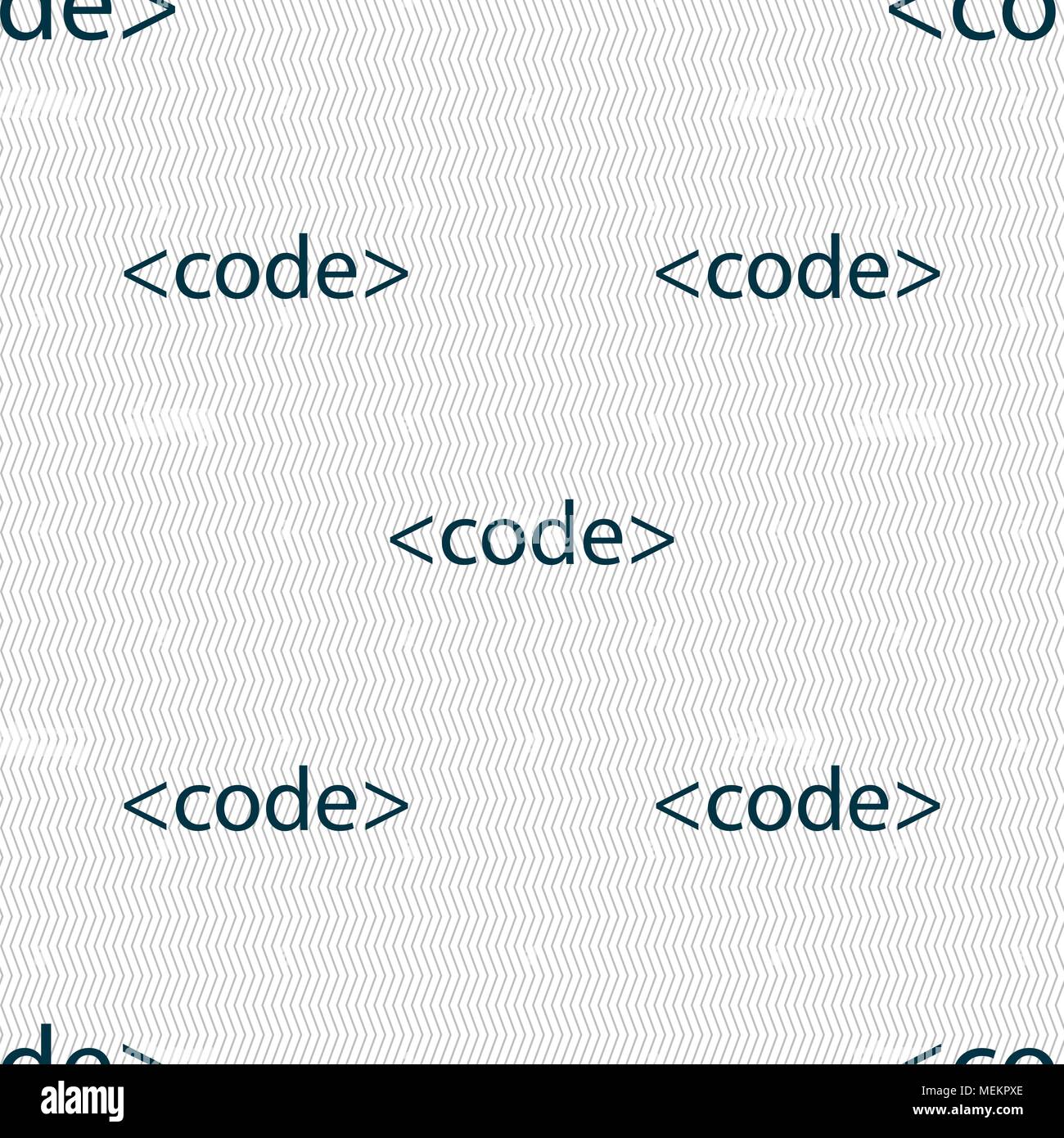 Code sign icon. Programming language symbol. Seamless abstract ...