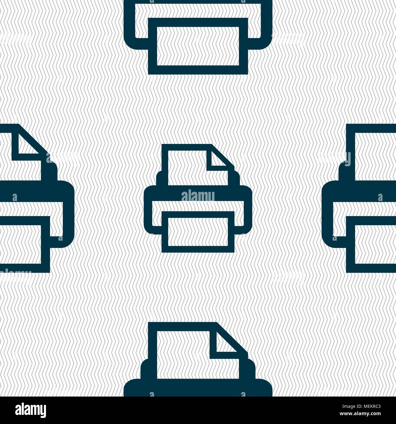 Print sign icon. Printing symbol. Seamless abstract background with ...