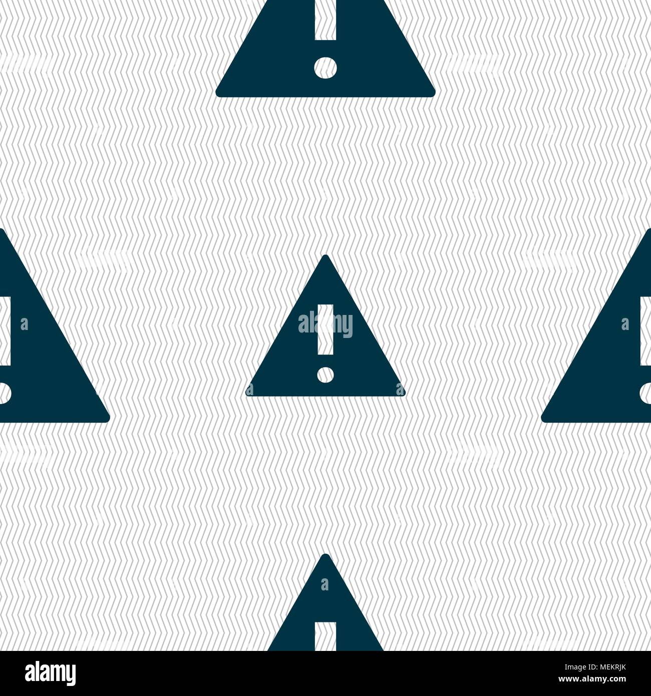 Attention sign icon. Exclamation mark. Hazard warning symbol. Seamless ...