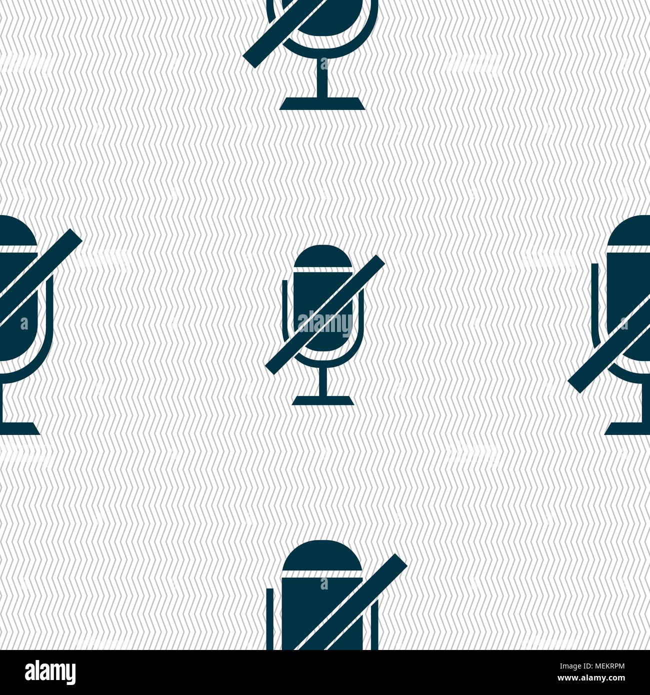 No Microphone sign icon. Speaker symbol. Seamless abstract background ...