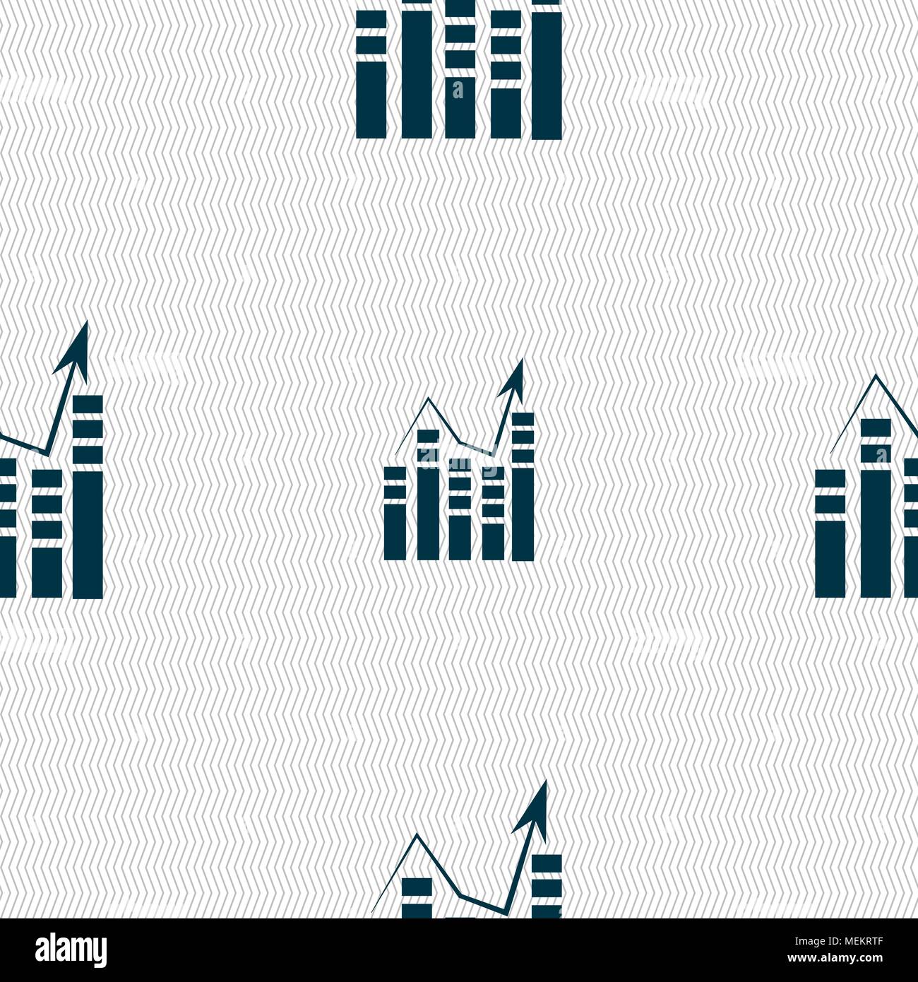 Graph icon sign. Seamless abstract background with geometric shapes ...