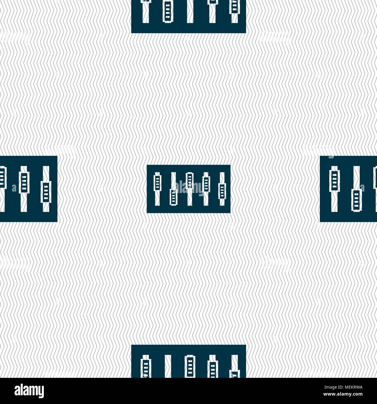 Dj console mix handles and buttons icon symbol. Seamless abstract ...