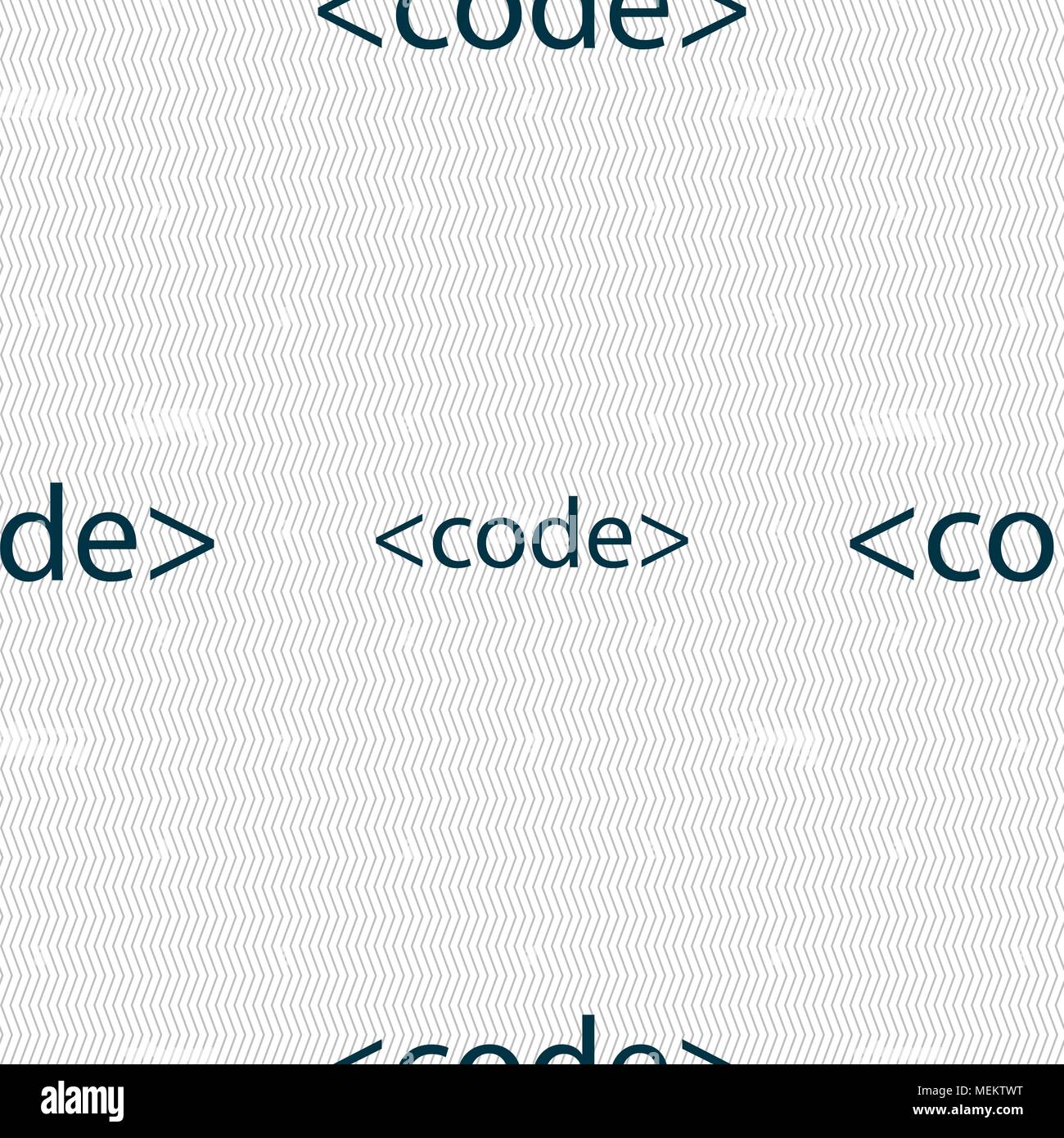 Code sign icon. Programming language symbol. Seamless abstract ...
