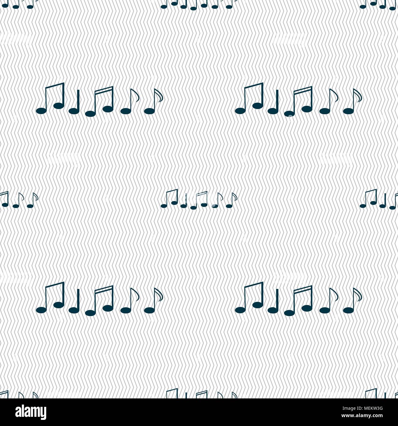 Music note sign icon. Musical symbol. Seamless abstract background with ...
