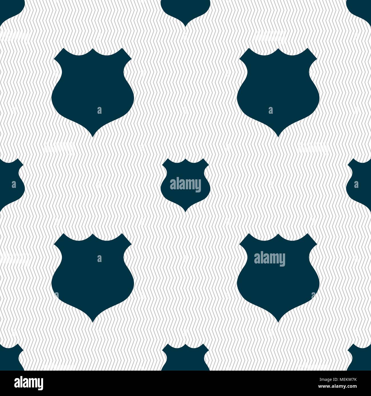 shield icon sign. Seamless abstract background with geometric shapes