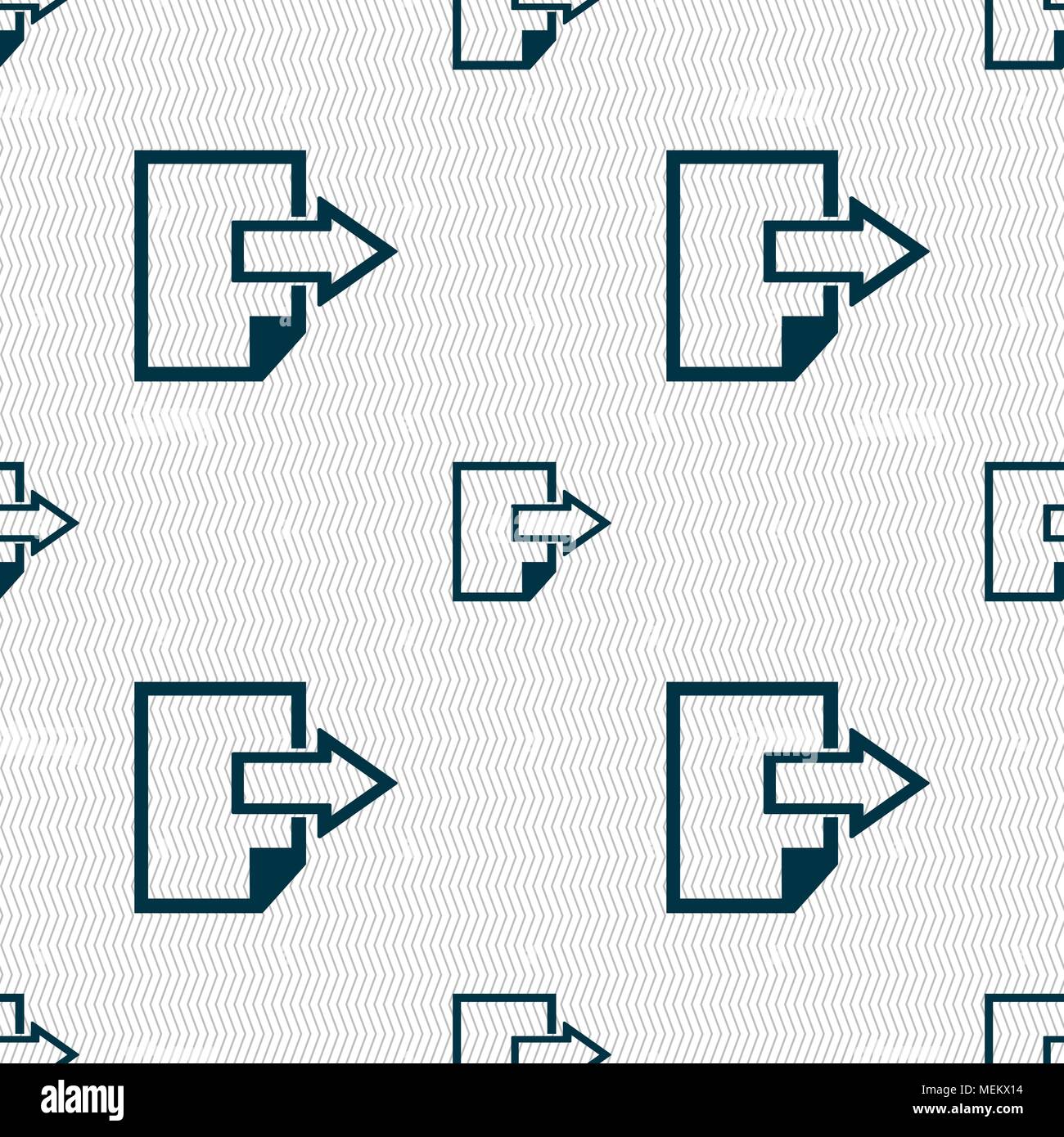 Export file icon. File document symbol. Seamless abstract background ...
