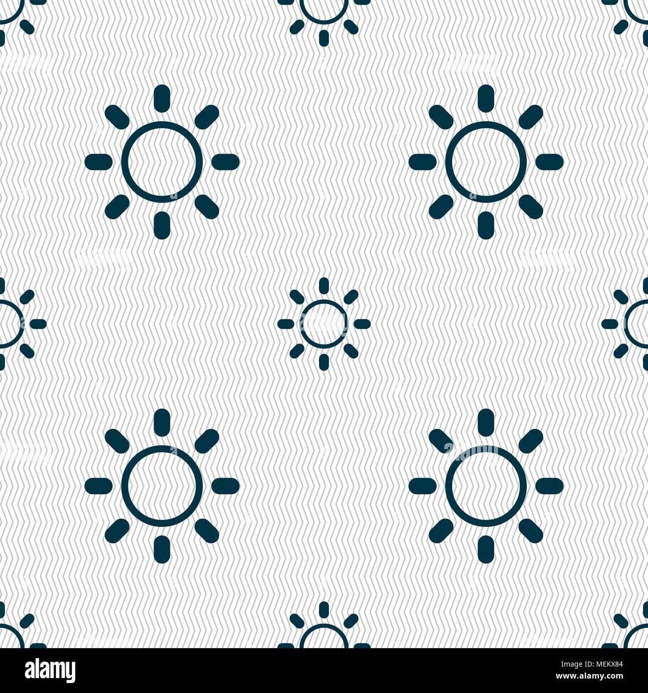 Brightness icon sign. Seamless abstract background with geometric ...