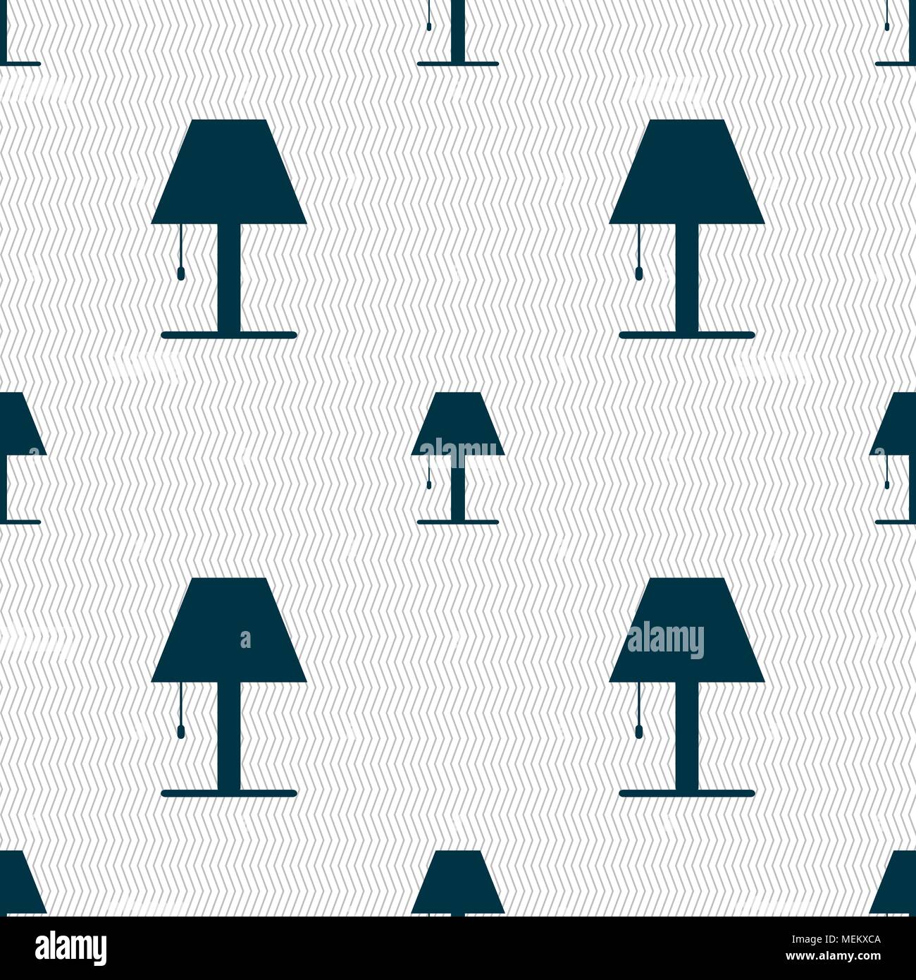 Lamp icon sign. Seamless abstract background with geometric shapes ...