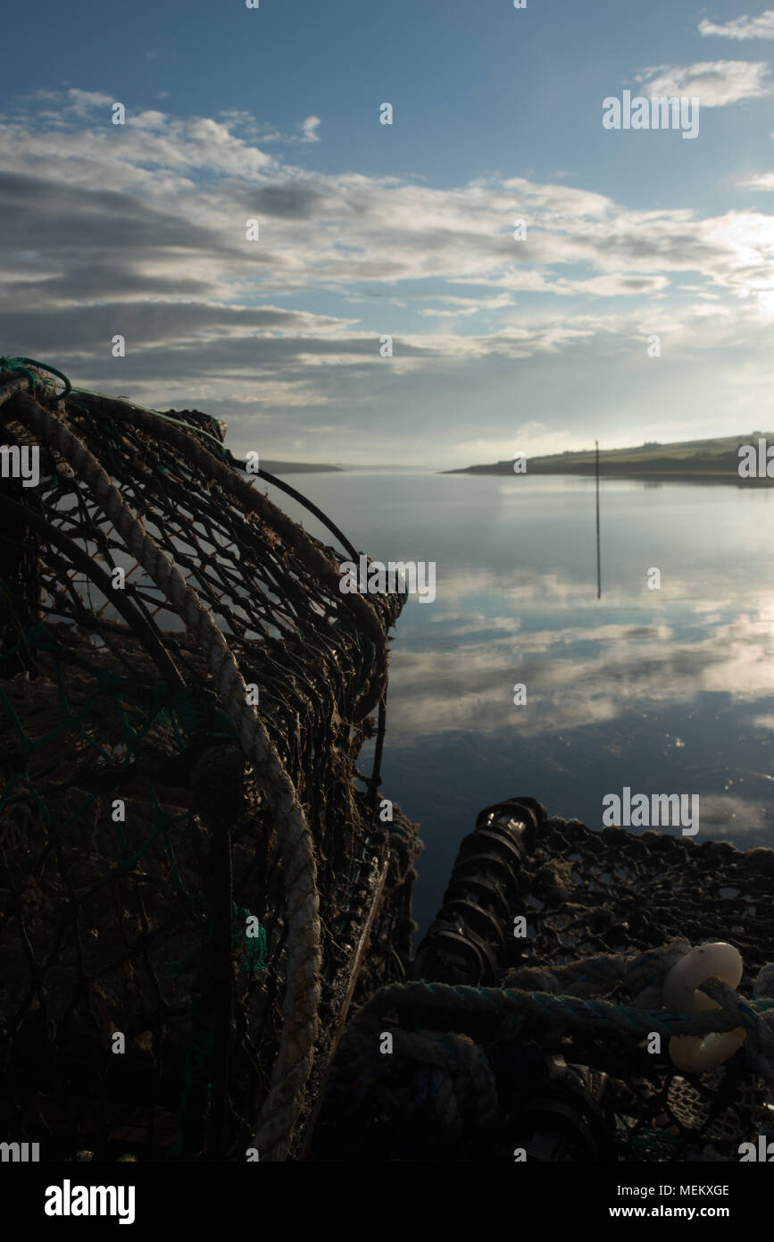Lobster Pots by the Coast Stock Photo Alamy