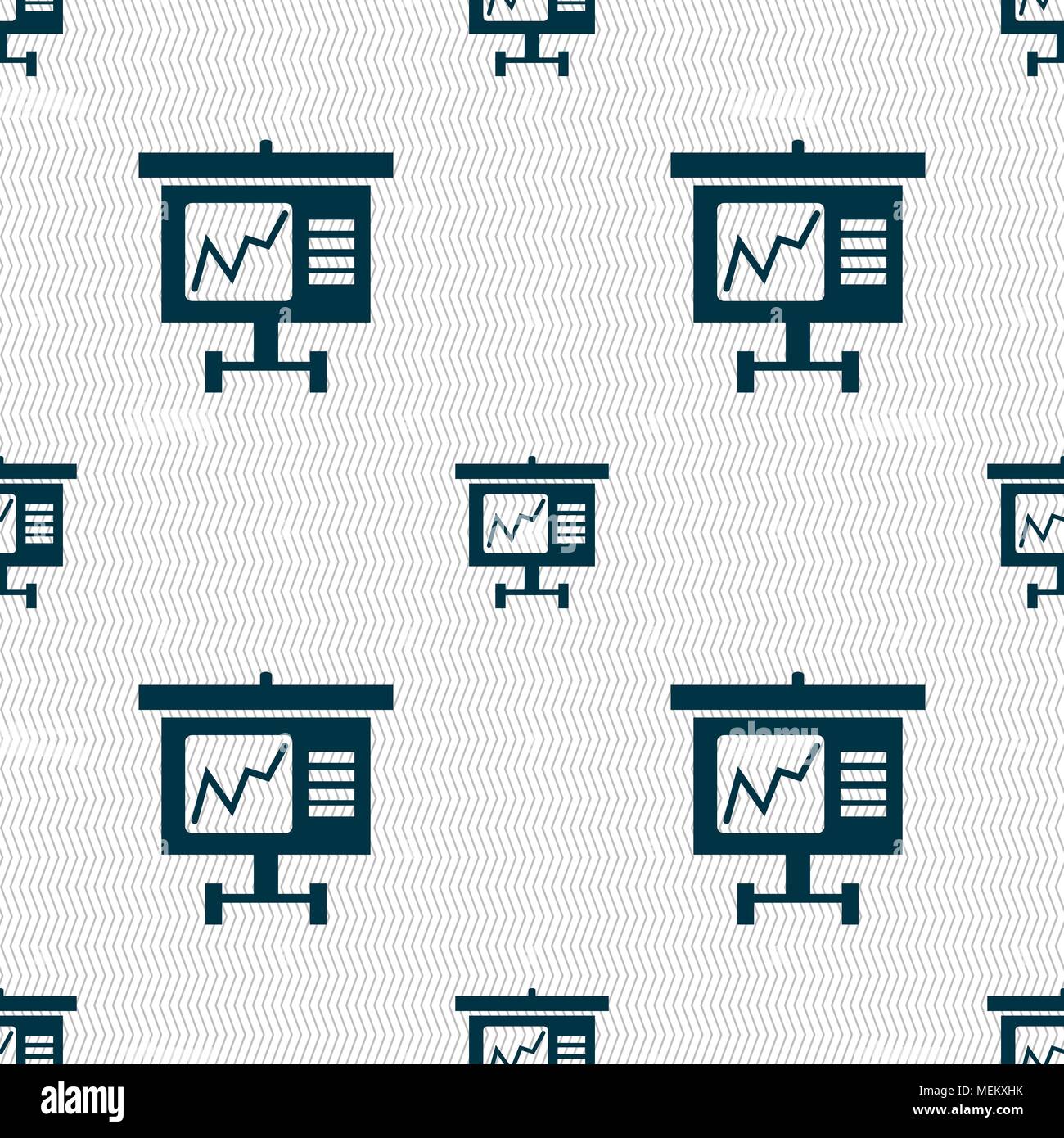 Graph icon sign. Seamless abstract background with geometric shapes ...