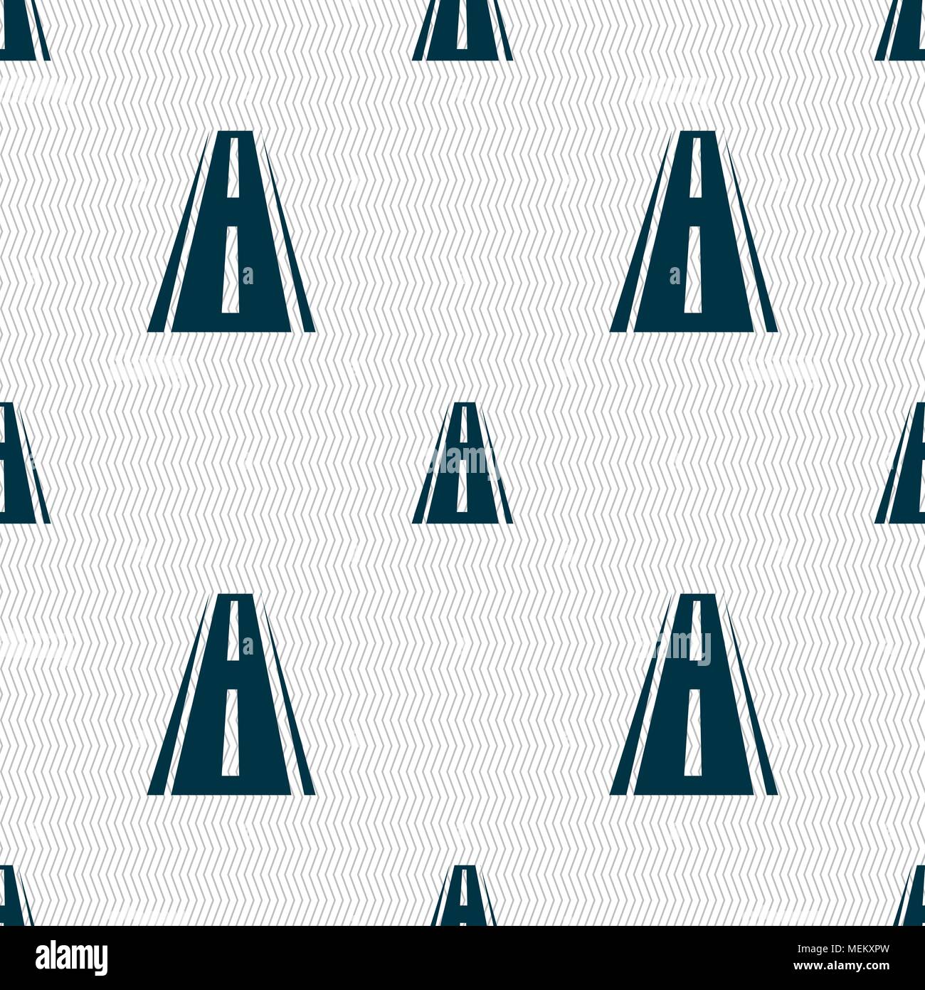 Road icon sign. Seamless abstract background with geometric shapes ...