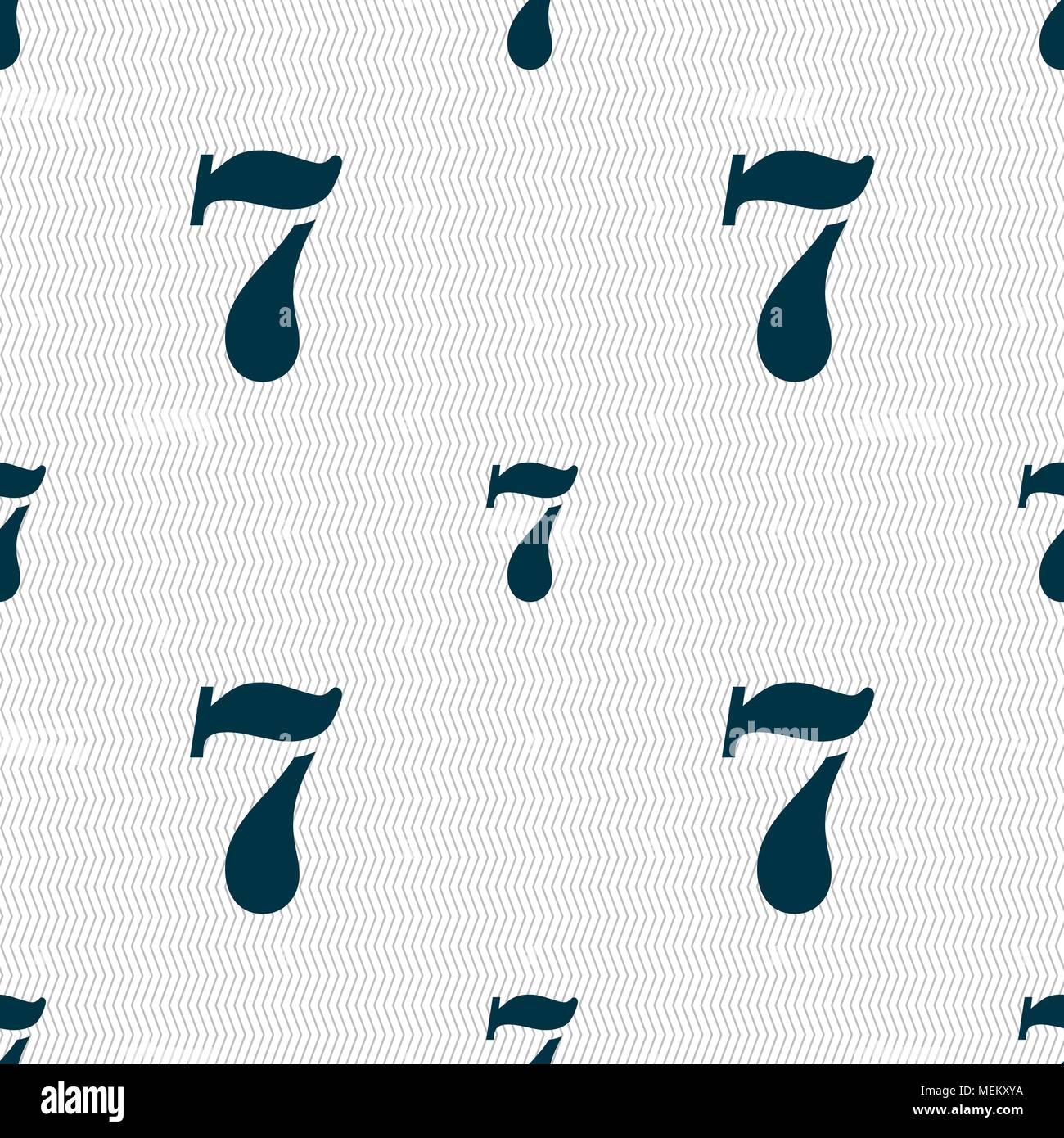 number seven icon sign. Seamless abstract background with geometric ...