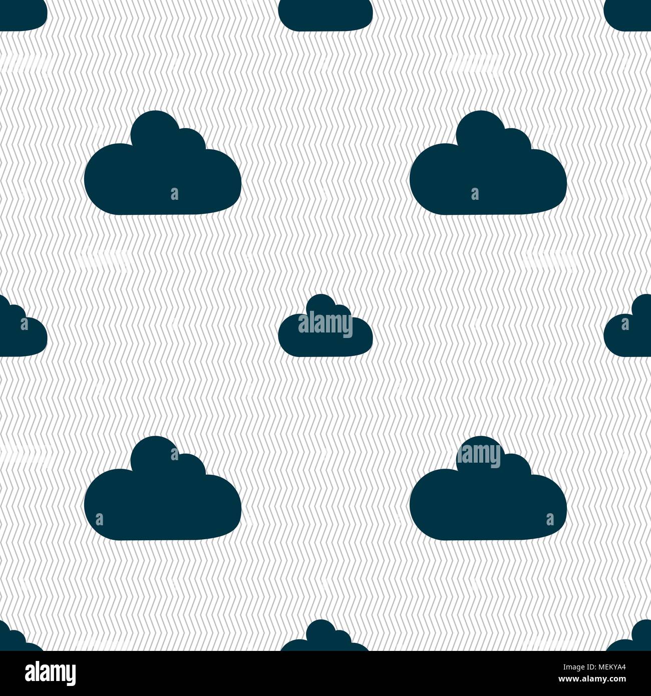 Cloud sign icon. Data storage symbol. Seamless abstract background with ...