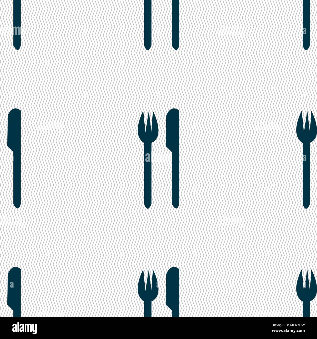 Eat sign icon. Cutlery symbol. Fork and knife. Seamless abstract ...