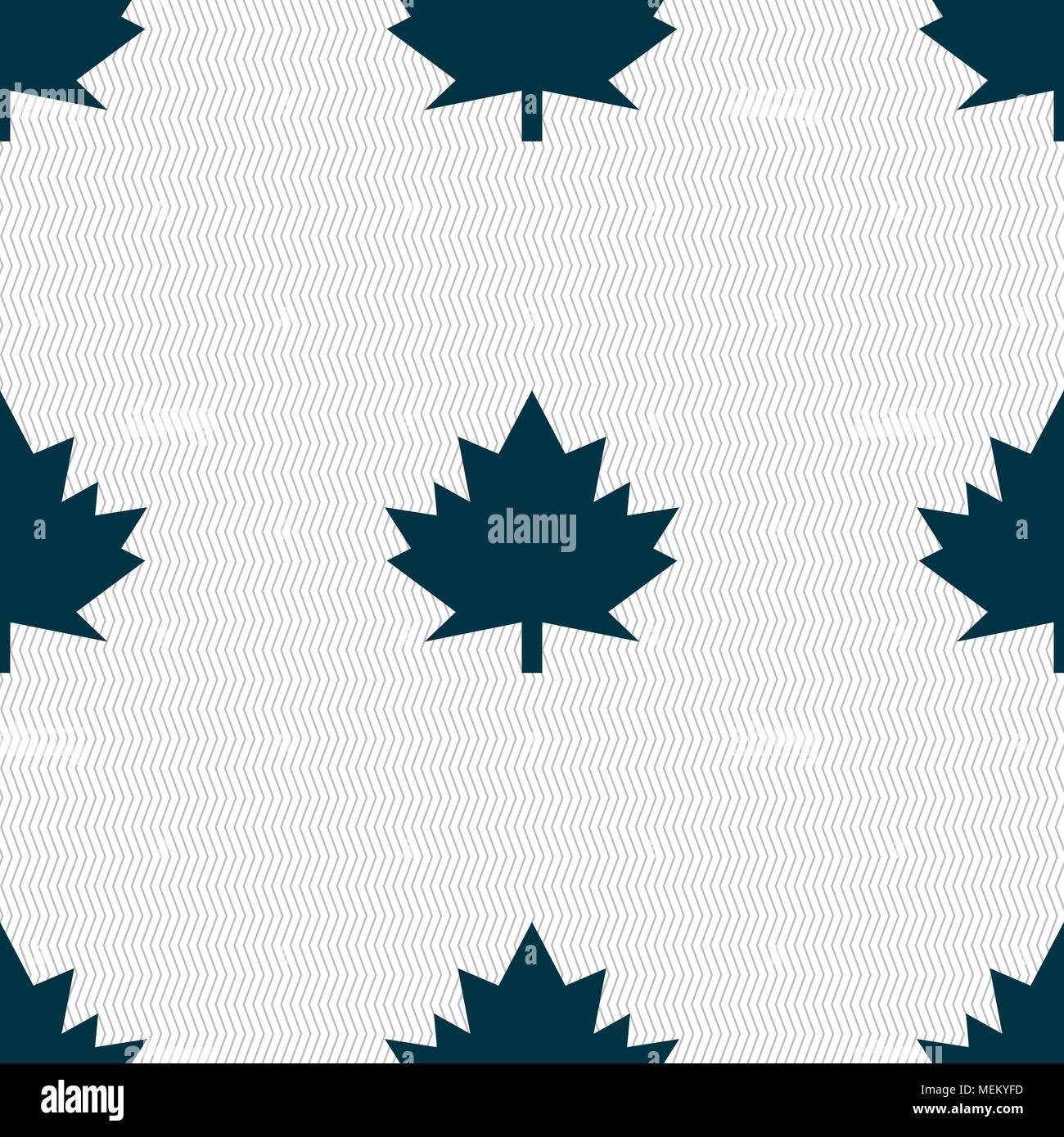 Maple leaf icon. Seamless abstract background with geometric shapes. Vector illustration Stock Vector