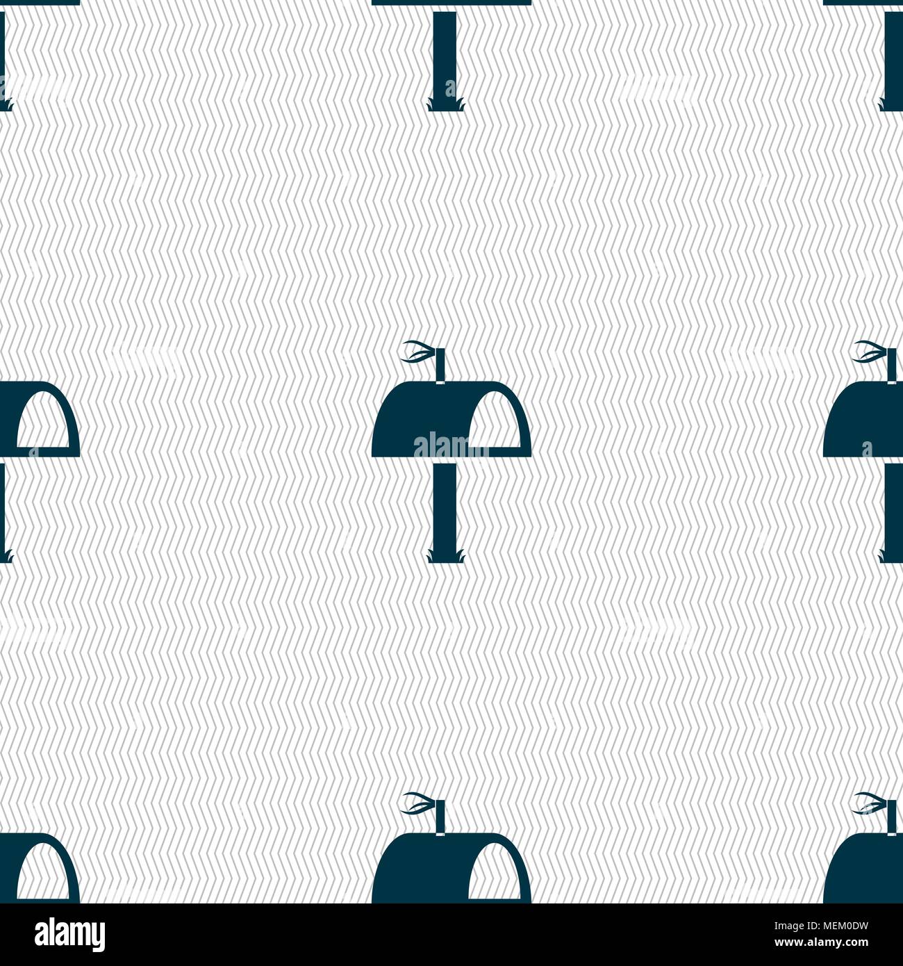 Mailbox icon sign. Seamless abstract background with geometric shapes ...