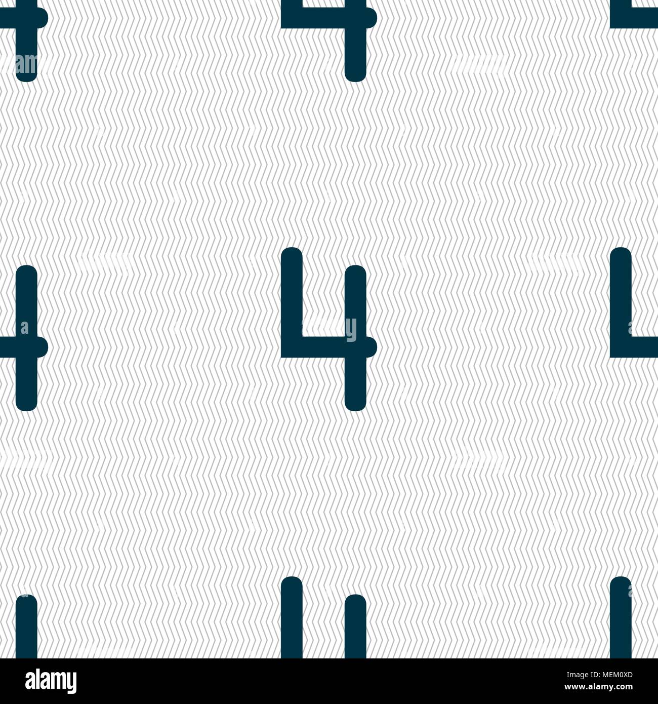 number four icon sign. Seamless abstract background with geometric ...