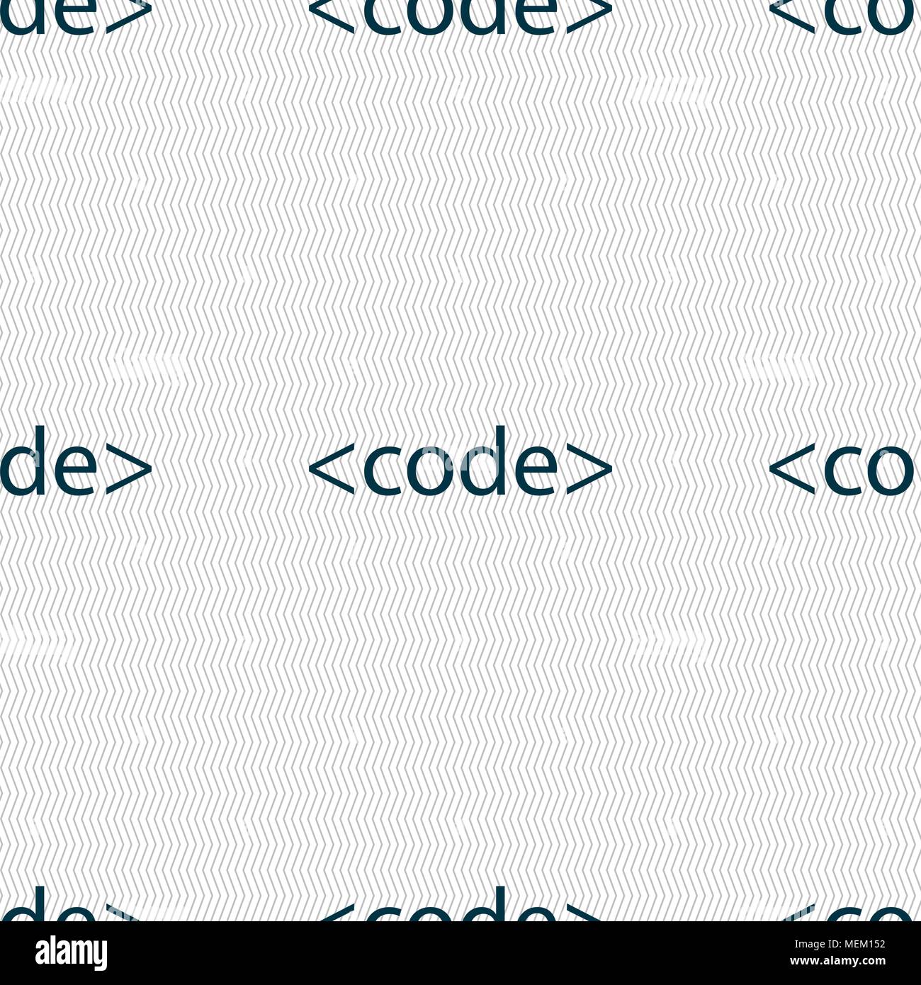 Code sign icon. Programming language symbol. Seamless abstract ...