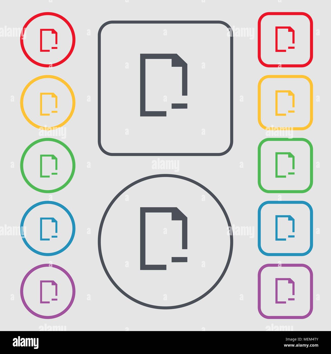 Remove Folder icon sign. symbol on the Round and square buttons with ...