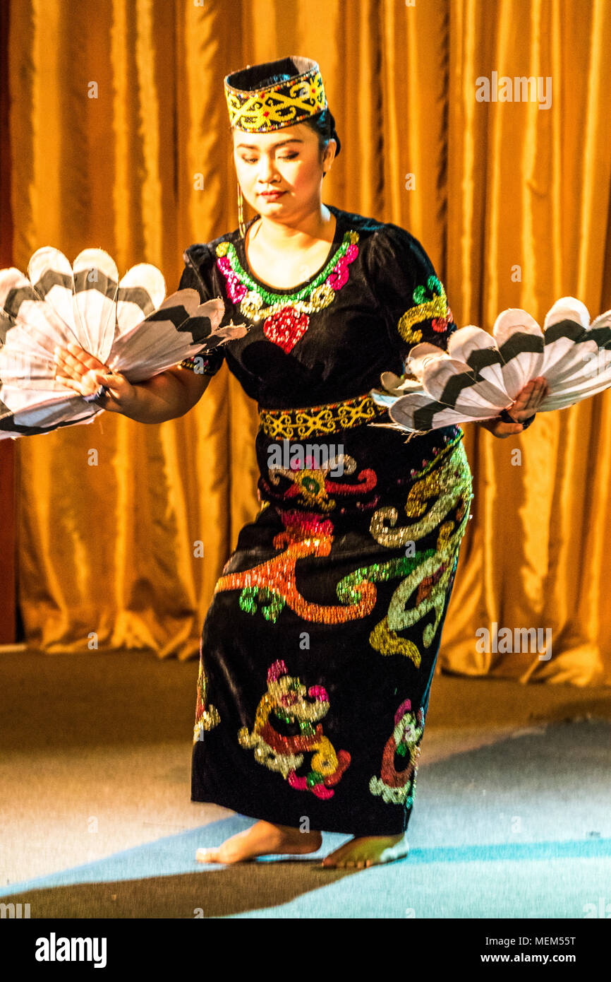 Local dancers and entertainers at cultural village Sarawak Malaysia ...