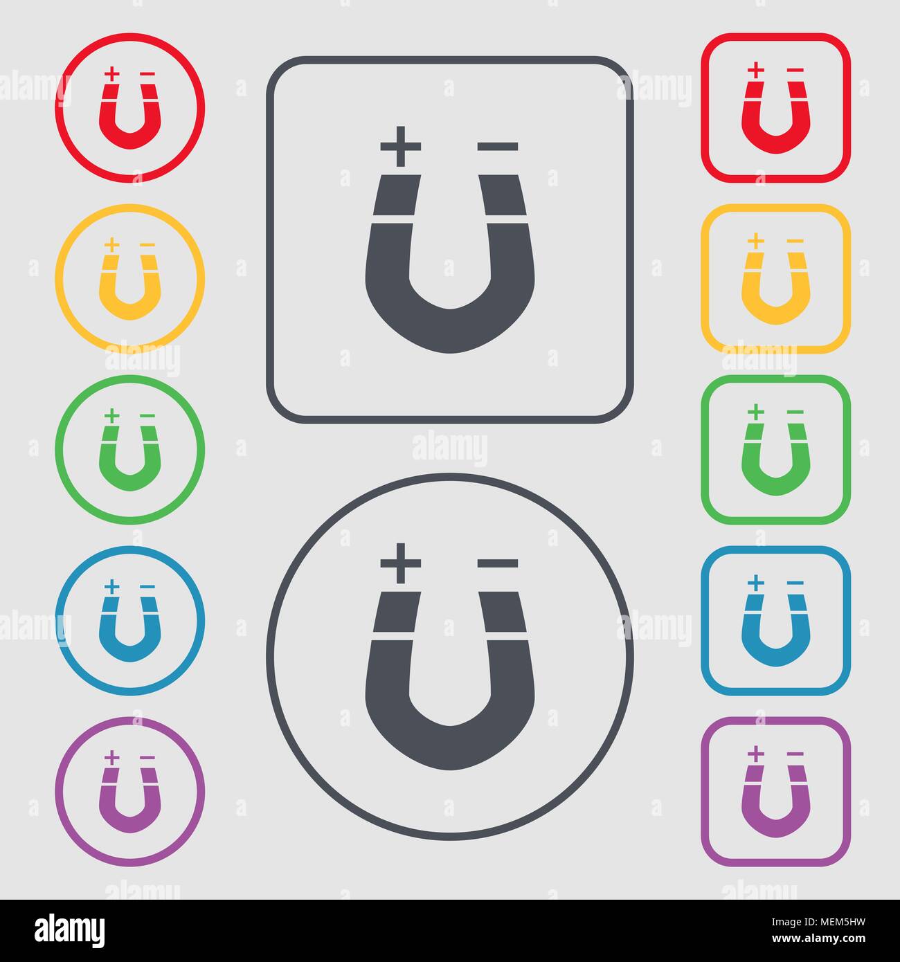 horseshoe magnet, magnetism, magnetize, attraction icon sign. symbol on ...